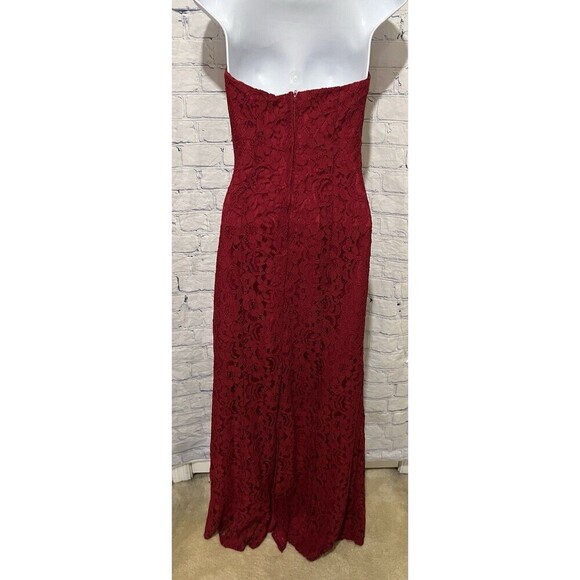 David’s bridal Long fitted red lace gown dress size 4 - Picture 5 of 8